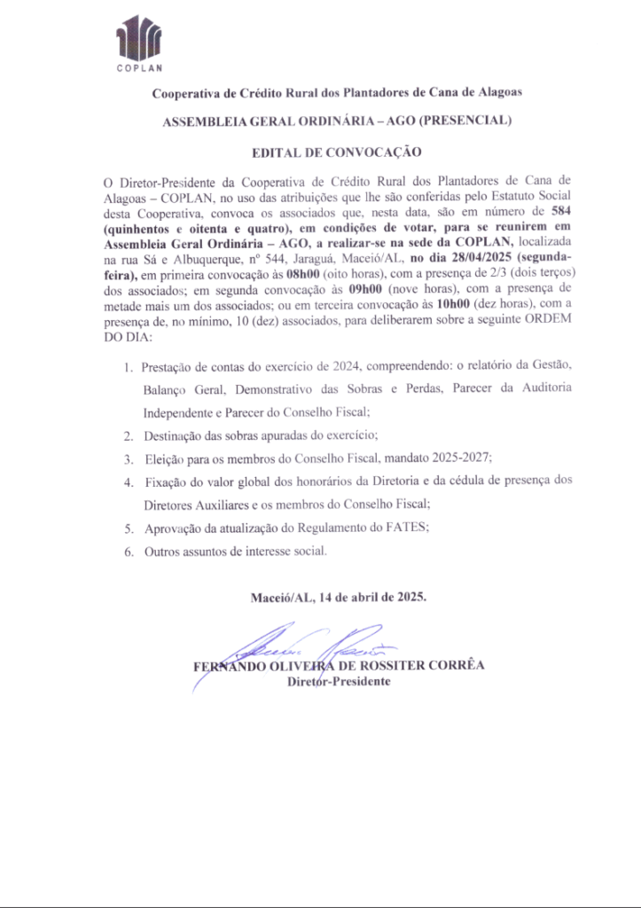 ASSEMBLEIA GERAL ORDINÁRIA